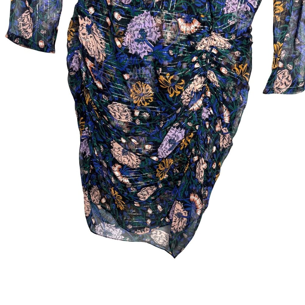 Veronica Beard Peppa Sheer Romantic Floral Silk Mini Blouse Dress Women's size 8 - Picture 6 of 12